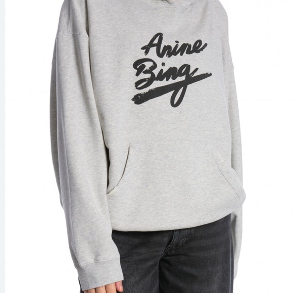 NWT Anine Bing Light Grey Sweatshirt / Harvey Sweatshirt - Picture 3 of 8